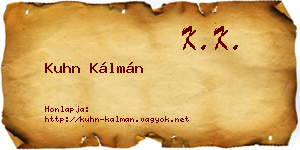 Kuhn Kálmán névjegykártya